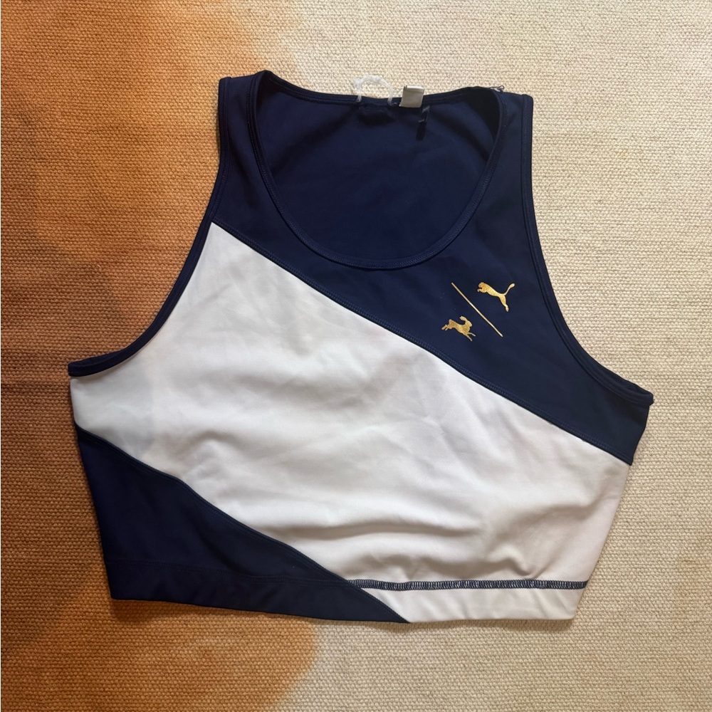 Tracksmith x Puma Women’s Navy Bell Lap Top Sz XL Crop Top Run Tank